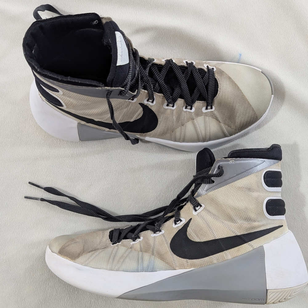 Men's High-Top Athletic Shoes - Black, White, and Gray